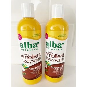 Alba Botanica Very Emollient Body Wash Coconut Rescue 12 fl oz - Set of 2, New